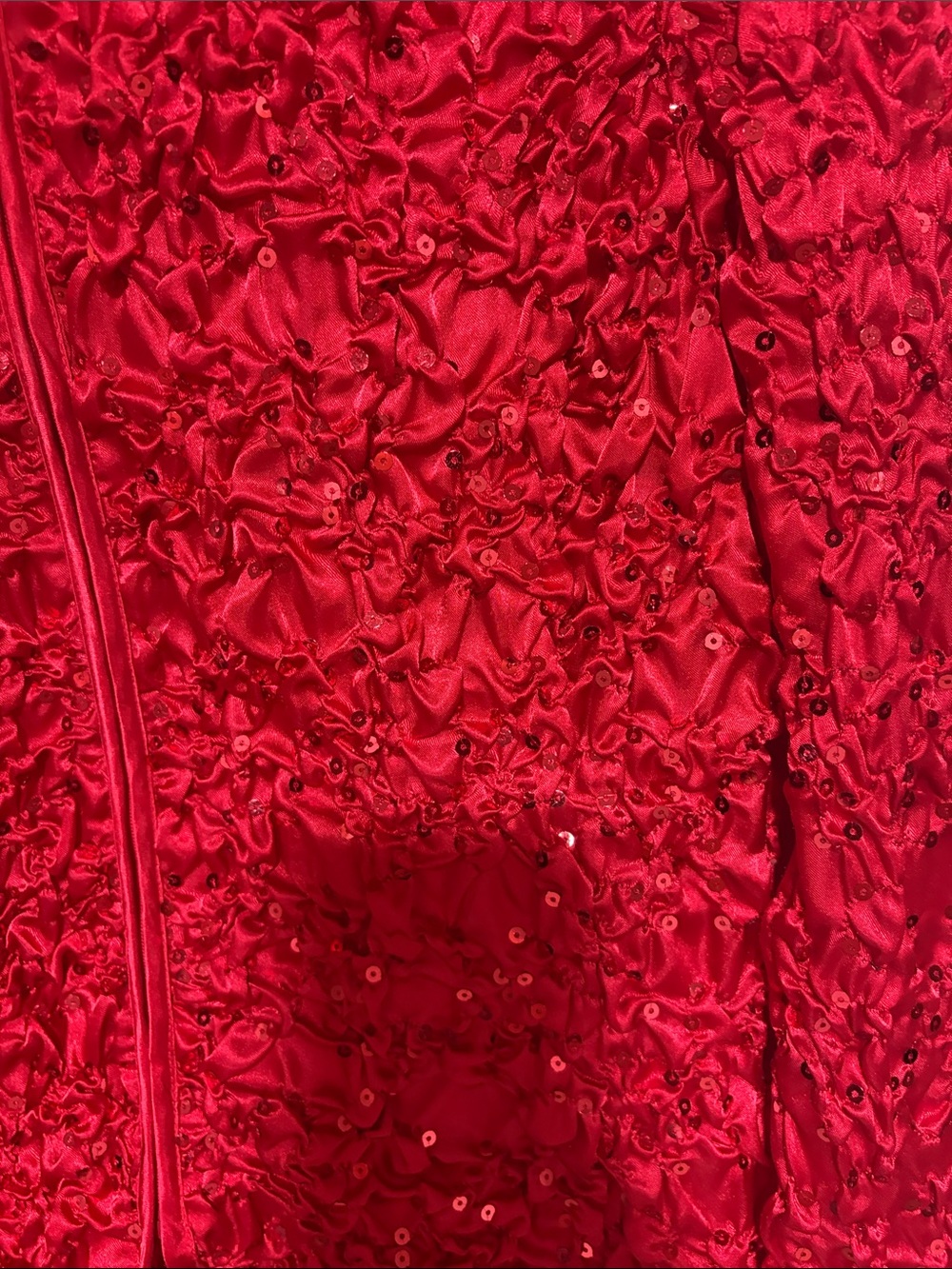 MSK Red Ruffled Satin Zip Jacket - Picture 4 of 11